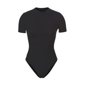 SKIMS Black Short Sleeve Bodysuit